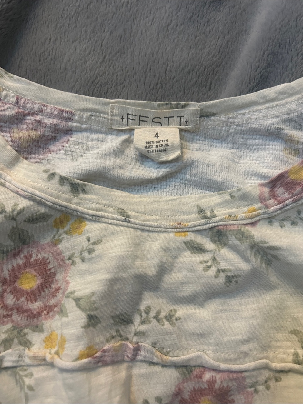Festi White Floral Peplum Blouse - Picture 3 of 5